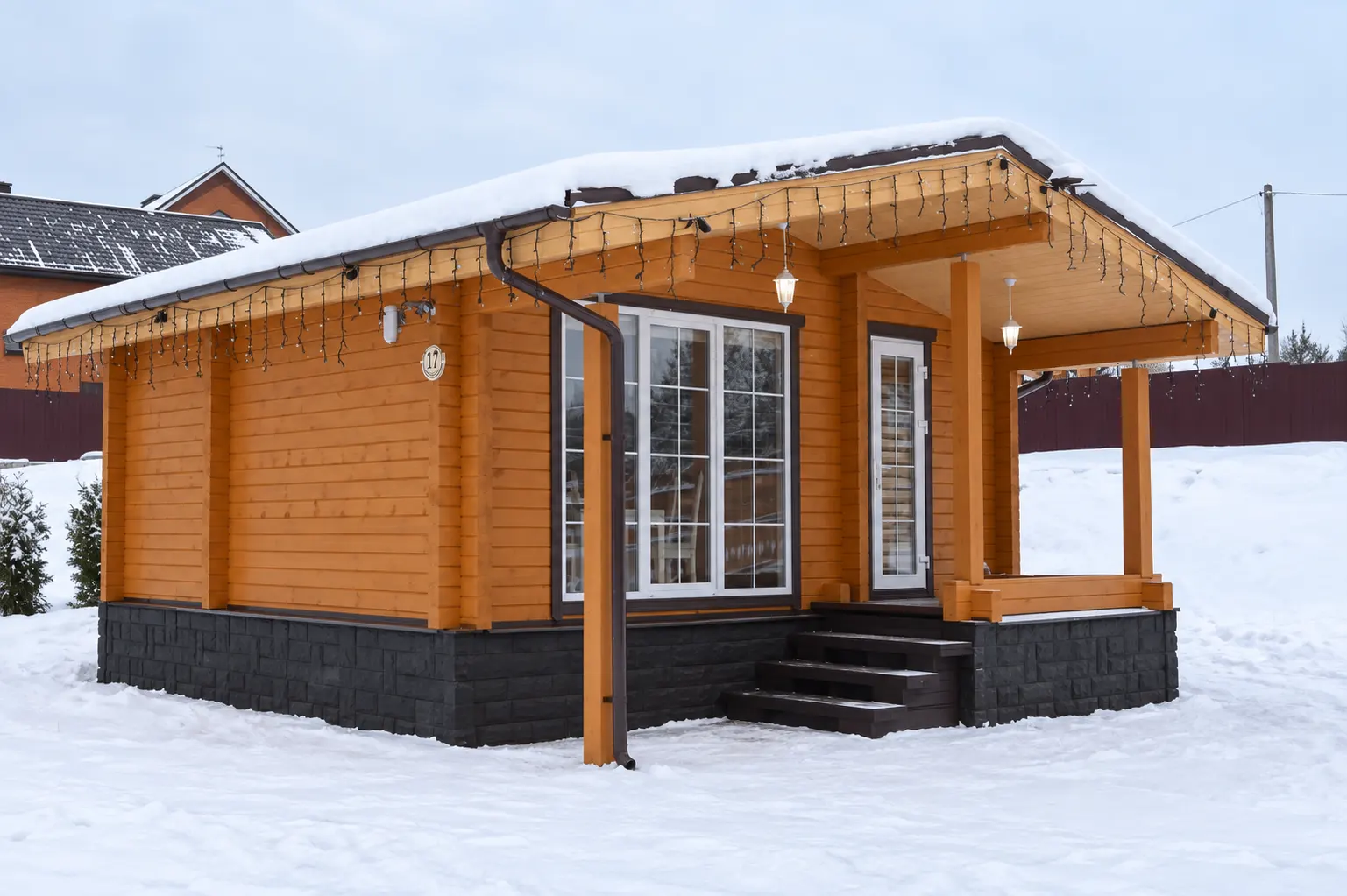 Строительство бани с панорамными окнами