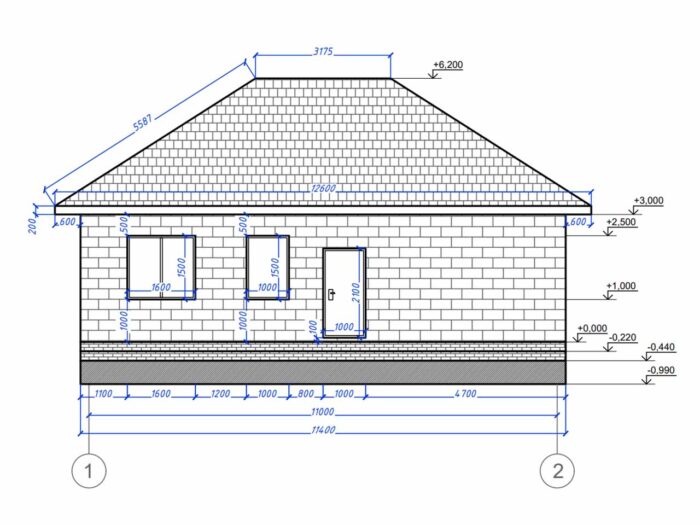 Дом из газобетона 74,6 м², 1 этаж — строительство в Томске