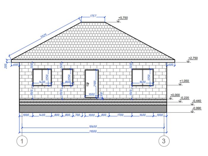 Дом из газобетона 78,8 м², 1 этаж — строительство в Томске