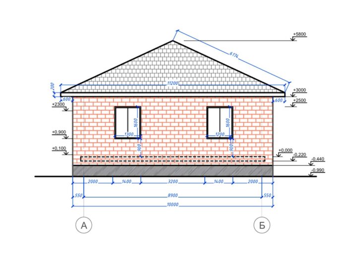 Дом из кирпича 74,3 м², 1 этаж — строительство в Томске