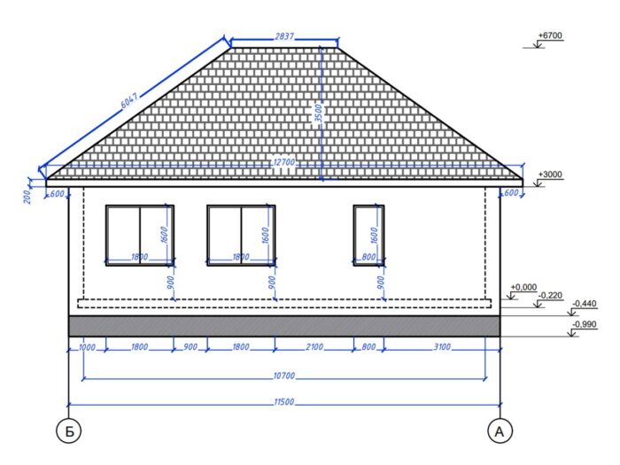 Дом из газобетона 76 м², 1 этаж — строительство в Томске