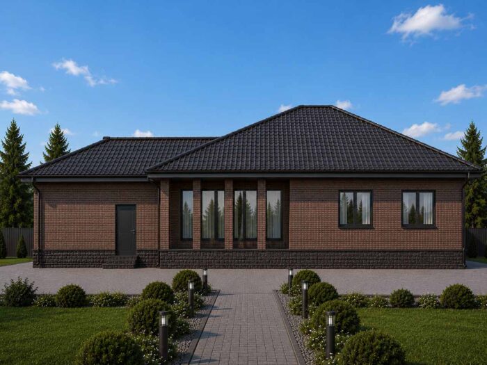 Дом из кирпича 182,4 м², 1 этаж — строительство в Томске