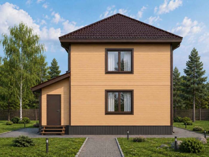 Дом из бруса 85,3 м², 2 этажа — строительство в Томске